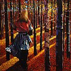 Michael Pacher Paintings - She Walks Among the Black Poplars by Michael O'Toole